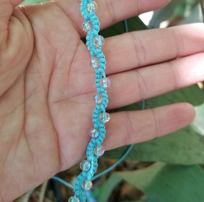 Waterfall bracelet light blue with glass