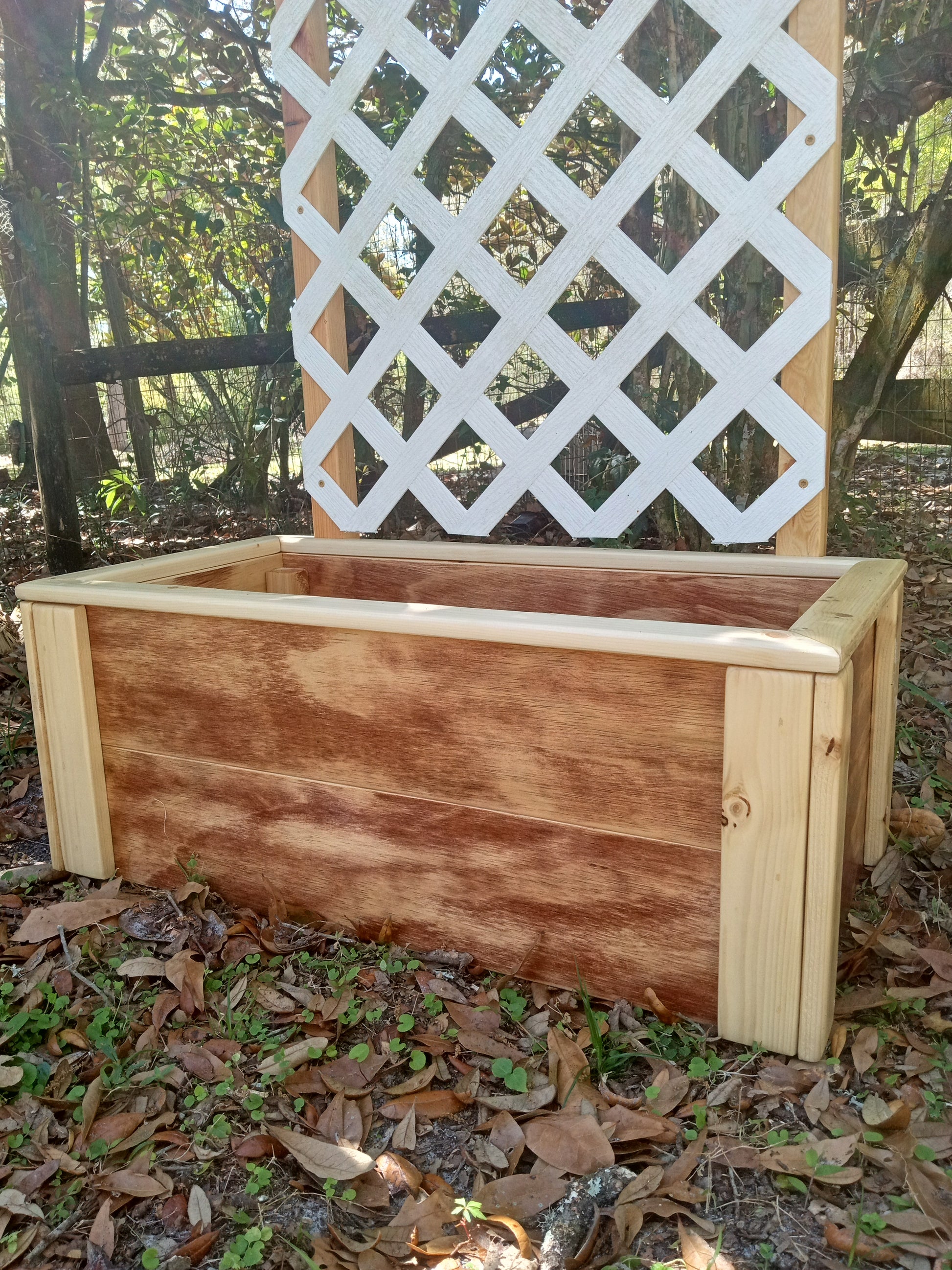 lattice trellis planter Farmhouse Lattice Planter – Knotty Traditions