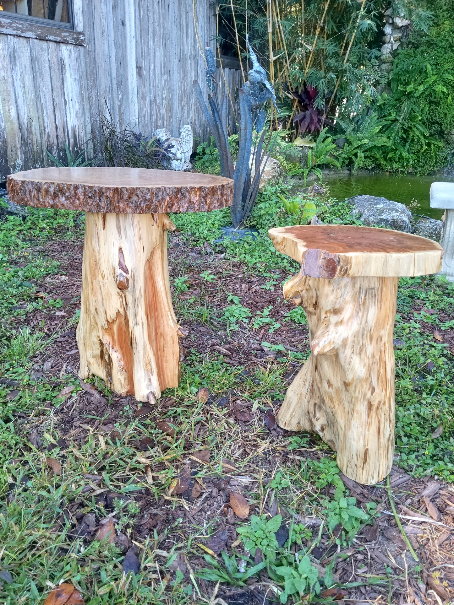 Rustic Natural Edge End Tables